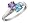 Blue Topaz and Amethyst Double Heart Ring with Diamonds 4/5 Carat (ctw) in 10K White Gold, Size 5