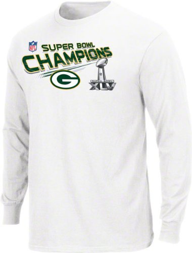 Green Bay Packers Super Bowl XLV Champions Locker Room Long Sleeve T-Shirt MENS SMALL