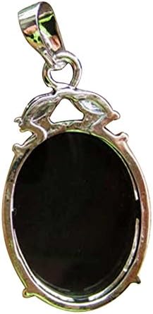 Iminibox 1pcs Women Natural Agate Reiki Healing Stone Drop Pendant 2colors Birthday Gift (Black agate)