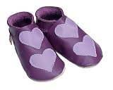 Lovehearts Grape/Mauve, cute soft leather baby shoes, Small 0-6 Months [並行輸入品]