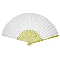 Japanese Paper Handheld Fan, White with Silver Flecks HF173