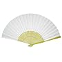 Japanese Paper Handheld Fan, White with Silver Flecks HF173