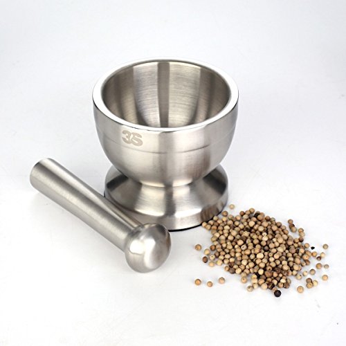 3S Stainless Steel Spice Grinder / Mortar and Pestle Set...NEW eBay