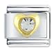 April Diamond Birthstone Gold Tone Heart Rhinestone Italian Charms Bracelet Link