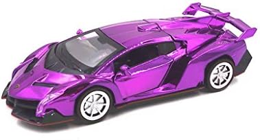 1:32 Lamborghini Venen Sound &amp; Light &amp; Pull Back Plated Car Diecast Metal Model Vehicle Purple New in Box