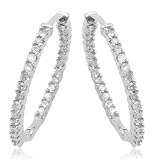 10k White, Yellow, or Rose Gold Round Diamond Inside-Out Hoop Earrings (1/4 cttw, I-J Color, I3 Clarity)