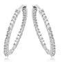 10k White Gold Round Diamond Inside-Out Hoop Earrings (1/4 cttw, I-J Color, I2-I3 Clarity)