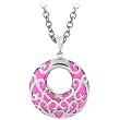 Inox Jewelry Women's Perfect Pink Heart Filigree Pendant Necklace