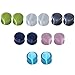 Longbeauty 6Pair Cat's Eye Organic Stone Double Flared Saddle Plug Gauge Ear Expander Stretcher Piercing