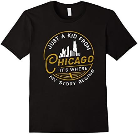 Men's Just a kid from Chicago ILLINOIS T Shirt - Chicago il Shirt XL Black
