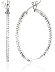 Sethi Couture "Simple Elegance" 1 Inch Diamond Black Gold Micro Hoop Earrings