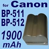 Buy BP-511 BP-511A BP511 BP511A Lithium Ion Battery Pack Replacement for Select Canon... by Batteries
