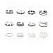JQUEEN Silver Plated Plain Adjustable Daisy Toe Ring Band Set,One Size Fits All Flexible