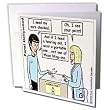Rich Diesslins Star Wars and Star Trek Cartoons - Spock At Audiologist - Greeting Cards-6 Greeting Cards with envelopes