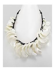 Cotton Mother of Pearl Necklace In Zinc