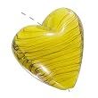 Murano Style Glass Lampwork Large Heart Pendant Bead Yellow Brown 30mm (1)