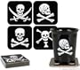 SKULL & CROSSBONES Pirate Coasters Set of 4