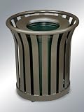 Howard Americana 24 gallon 2' 'x1/4' ' Steel Slats Open Top Achitechtural Bronze Waste Receptacle MT22ABZ
