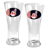 MLB Cleveland Indians 19oz. Pilsner Glass (Set of 2) by Great American Products