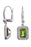 14K White Gold Peridot and Diamond Earrings