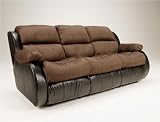 Two Tone Espresso Reclining Sofa with Massage
