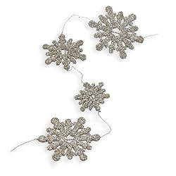 Wendy Addison Glass Beaded Vertical Chain of Glittery Snowflakes 824948
