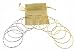 Bracelet - B101 - 12 Pc Asst. Bangle Set ~ Plain, Etched and Twisted in Gold Tone & Silver Tone - 70mm + Gold Organza Gift Bag