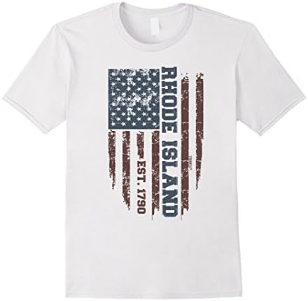 Men's Rhode Island Vintage Flag T Shirt 2XL White