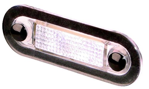 HELLA 959510851 9510 Series Multivolt 10-33 V DC Oblong LED Interior Light with Clear Lens, White Light and Wide Rim
