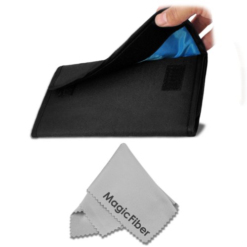 4 Pocket Filter Wallet Case for Round or Square Filters + Premium MagicFiber Microfiber Cleaning Cloth