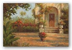 Santiago's Courtyard by Enrique Bolo 36"x24" Art Print Poster Latin