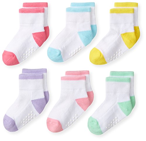 Jefferies Socks Baby Girls' Girl Performance Tech Quarter Socks, Multi, Infant