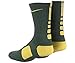 Nike Elite Cushioned Basketball Socks (Large) Noble Green/Yellow Strike/Yellow Strike