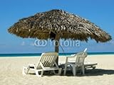 Wallmonkeys Peel and Stick Wall Decals - Straw Sun Shelter and Beach Chairs at Varadero Beach, Cuba - 24