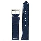Navy Blue Genuine Leather Watch Band 22mm