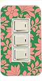 3ヶ口用 3口用 タイプ コンセント スイッチ カバー ジャケット ca1316-4 花柄 エスニック Flower カスタムカバー 交換用 3穴用 2穴用