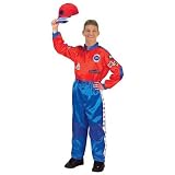 Adult Champion Racing Suit (Red/Blue) w/ Embroidered Cap Costume Size Large (DA19A)