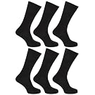 FLOSO® Womens/Ladies Plain 100% Cotton Socks (Pack of 6)