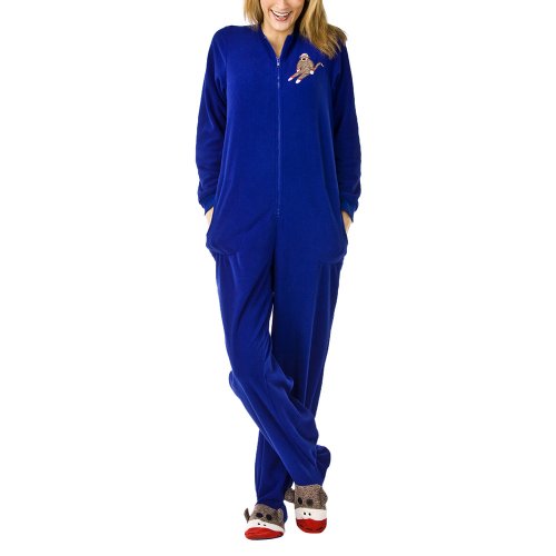Nick & Nora&reg; Women's Footie PJ - Navy Sock Monkey