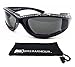 Bikershades Black Frame Motorcycle Rhinestone Sunglasses Foam Padded for Women.