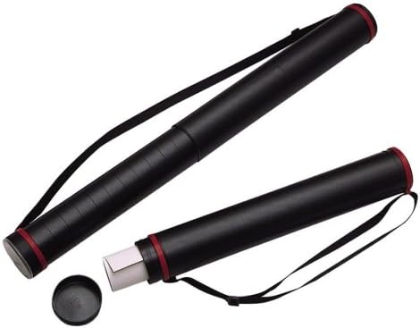 Chartpak Telescoping Document Tube - Top-loading3" - Plastic - Black