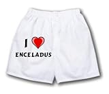White Boxer Short with I Love Enceladus