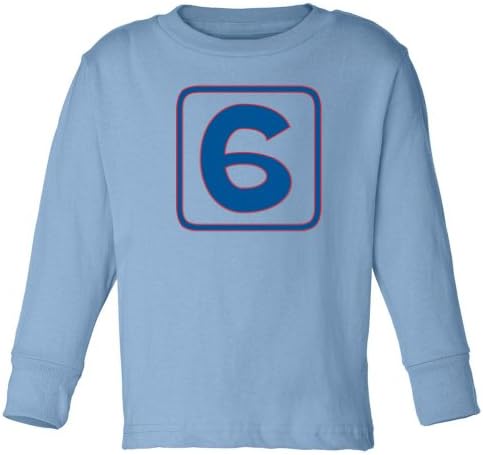Festive Threads Youth - Birthday - 6 - Red & Blue Box - Cotton Youth Long Sleeve T-Shirt (Light Blue,Youth Small)