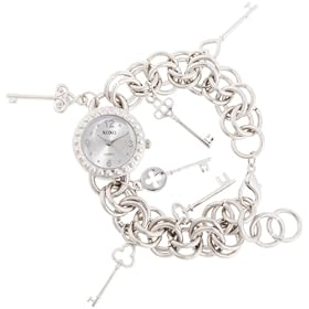 XOXO Womens XO7029 Silver Dial Silver-tone Charm Watch