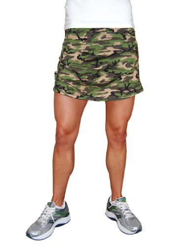 Impact Fitness - Camo Print Elite Skirt for Workout / Running / Tennis / Athletic Wear-Small (Camo)