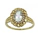  : 14KT GOLD CLUSTER RING AQUAMARINE YELLOW BERYL DIAMOND