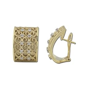14K Yellow Gold 1/3 ct. Diamond Fancy Earrings