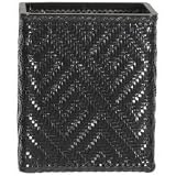 Athena Wastebasket - Black Wicker (Black) (12.125H x 7.5W x 10.5D)