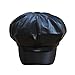 Goodbag Women Faux Leather Newsboy Hats Cap 8 Panel Cabbie Visor Beret Hat Ivy Caps, Black