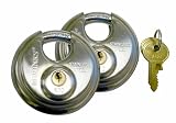 Brinks 183-70201 Stainless Steel 2 3/4 Shrouded Discus Lock, Keyed Alike 2-Pack